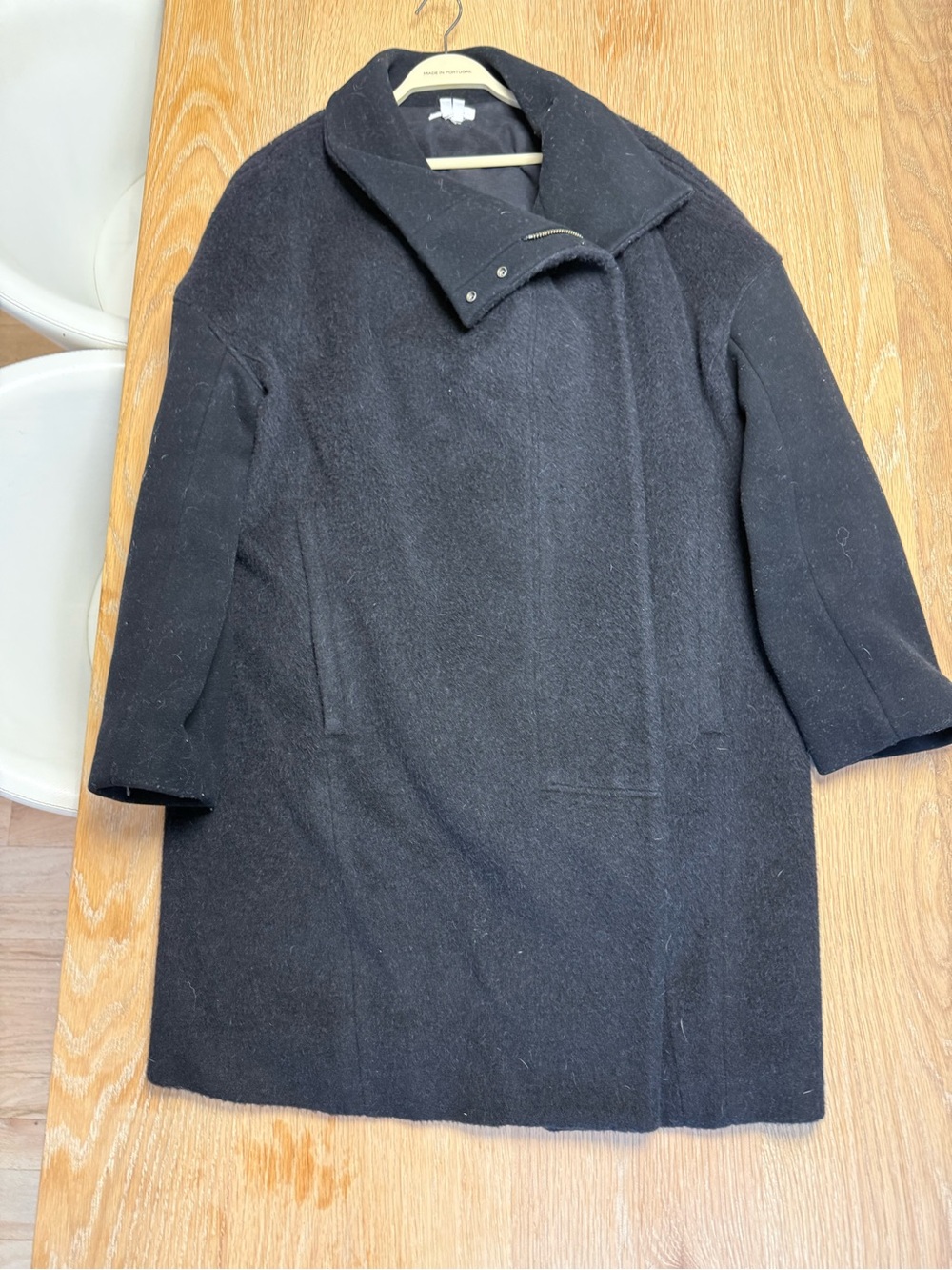 Helmut Lang Women’s Black Wool Blend Oversized Coat
